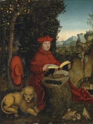 Kardinal Albrecht von Brandenburg als Heiliger Hieronymus
